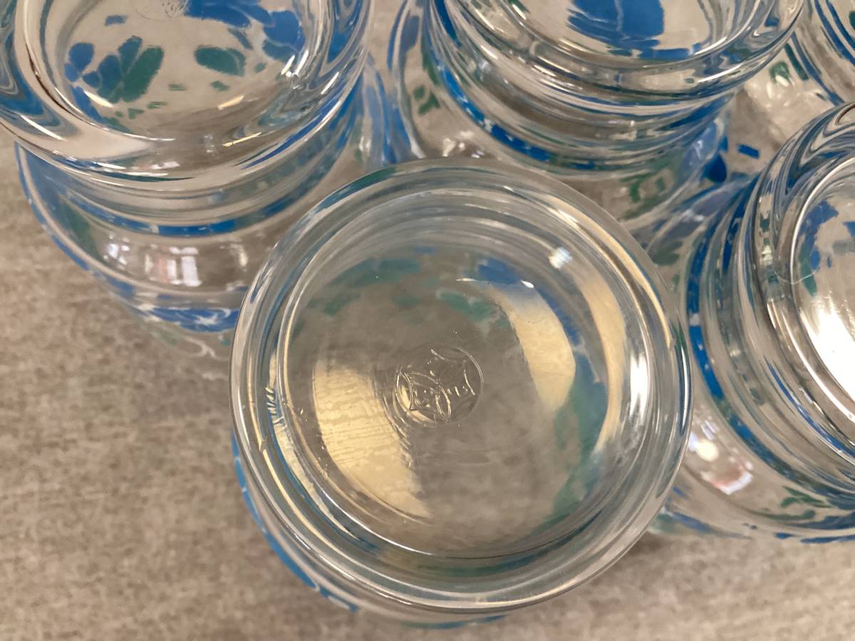 <A-145> Showa Retro Sasaki glass floral print tumbler 5 point set ( morning face pattern?) > glass glass tableware kitchen miscellaneous goods glass kitchen supplies 