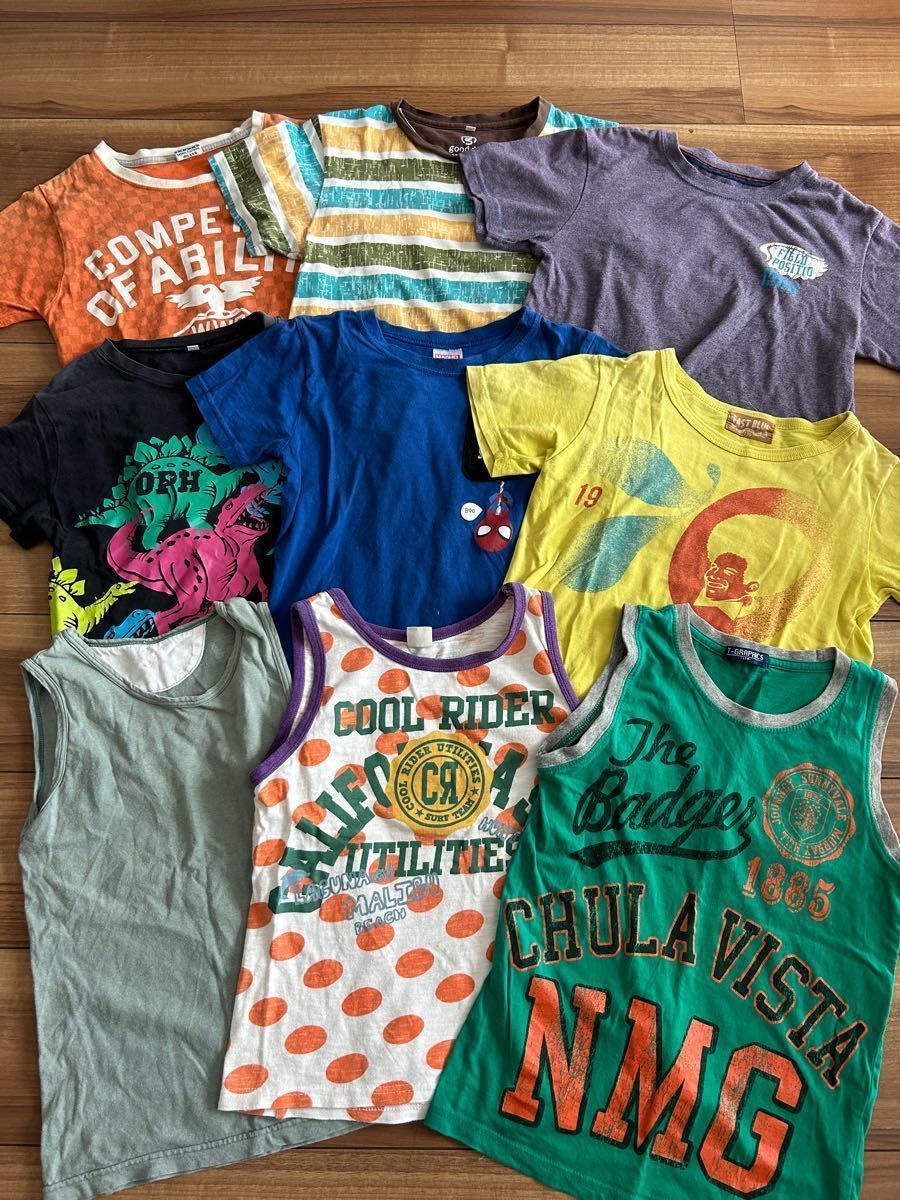 130 140 男の子 Tシャツ タンクトップ 9枚セット+半ズボン