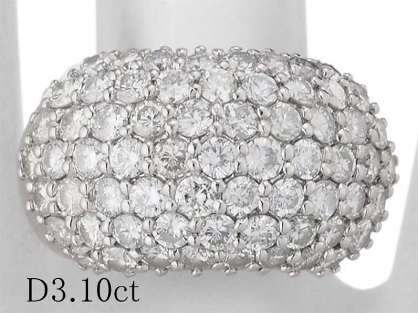冬バーゲン☆】 デザイン ダイヤモンド/3.10ct リング 14号 Pt900