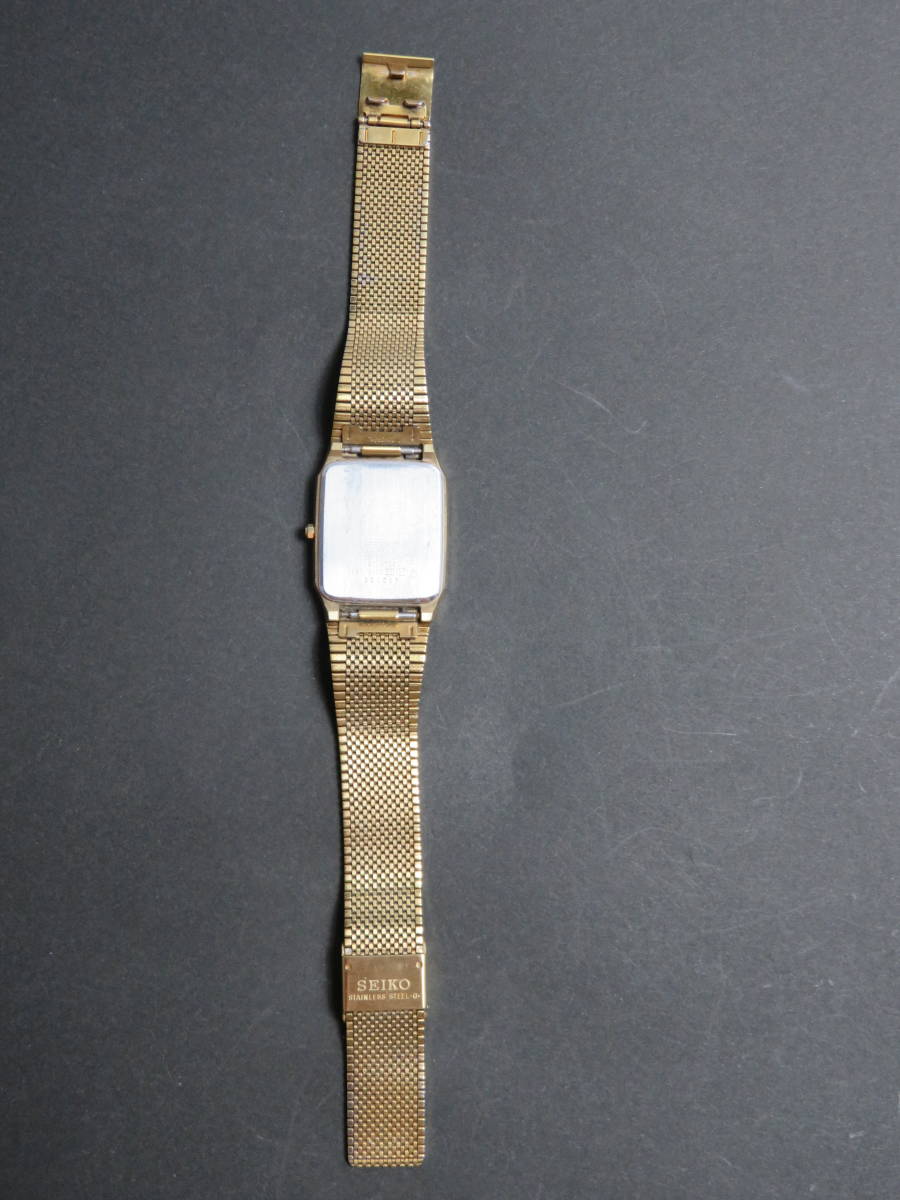 セイコー SEIKO ドルチェ DOLCE クォーツ 3針 超硬ケース 純正ベルト 5E61-5A00 男性用 メンズ 腕時計 V171 稼働品_画像4
