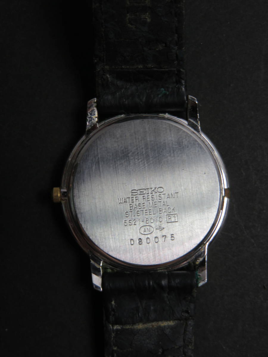 セイコー SEIKO ドルチェ Dolce クォーツ スイープセコンド 3針 5S21-6010 男性用 メンズ 腕時計 V198 稼働品_画像5