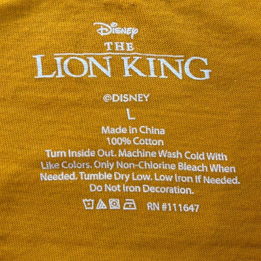 ディズニー ライオンキング Disney The Lion King ビンテージ 90s キャラクター Tシャツ L USA古着 ムファサ イエロー ムービー シンバ_画像3