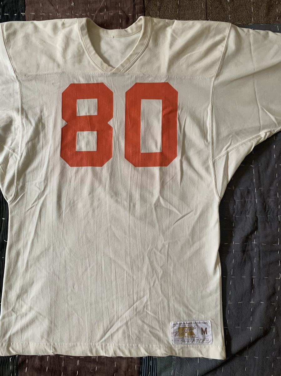 80s 90s russell vintage フットボール Tシャツ USA製 アメリカ製 ナンバリング ラッセル 脇下ガゼット