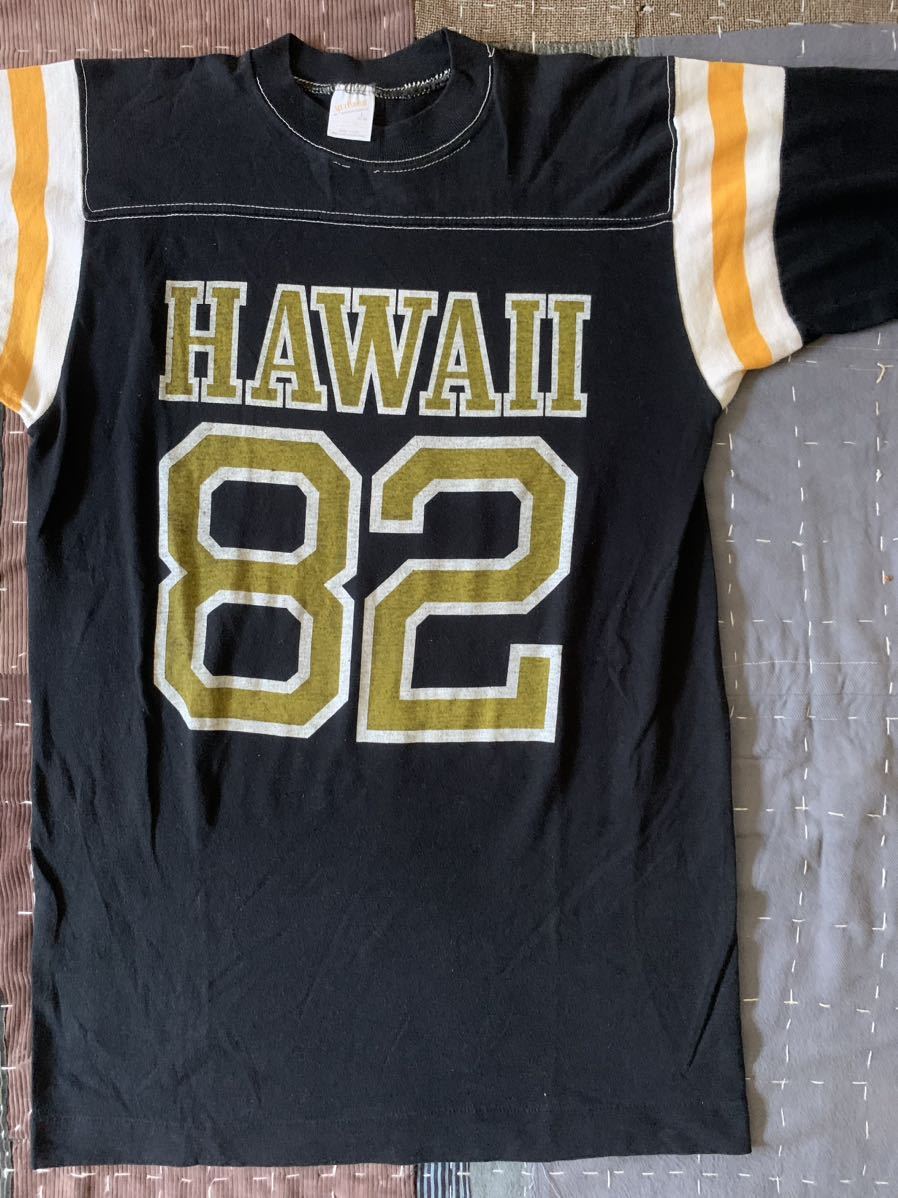80s 黒 SPORTSWEAR ナンバリング vintage Tシャツ ブラック USA製 アメリカ製 ビンテージ フットボール HAWAII ハワイ
