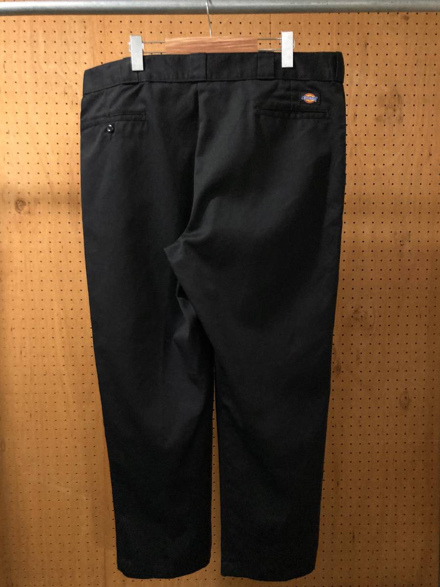 古着 90年代 90s Dickies ディッキーズ 874 ワークパンツ チノパンツ 圧着タグ USA企画 インポート メンズ W40 ブラック 黒  大きいサイズ