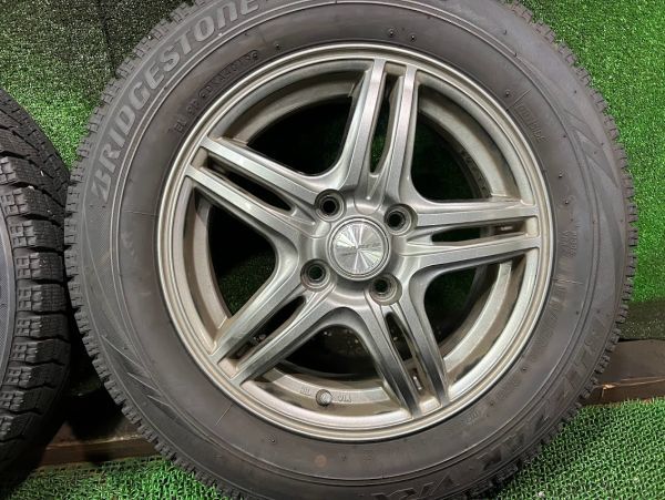 ブリヂストン　ブリザックVRX　175/65R14　アルミホイール付き　4本　5.5J　ET45/4H　100　深溝スタッドレスタイヤ　ヴィッツなど_画像5