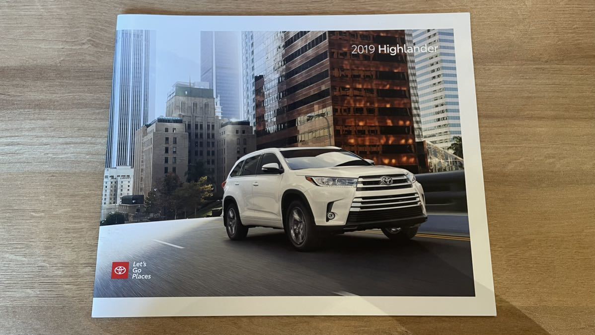 2019 トヨタ　ハイランダー　Highlander クルーガー　カタログ　左ハンドル　USDM ヘラフラ　北米　英語　英字_画像1