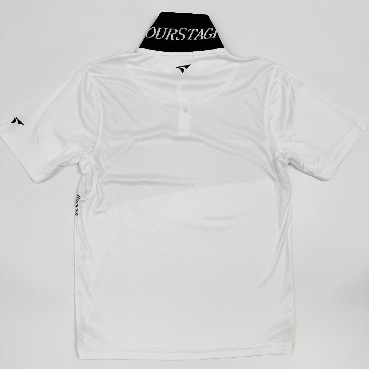 ゴルフ◇TOURSTAGE ツアーステージ ロゴ刺繍 ボーダー柄 ドライ 半袖 ポロシャツ シャツ LLサイズ /白 ホワイト /メンズ スポーツ 