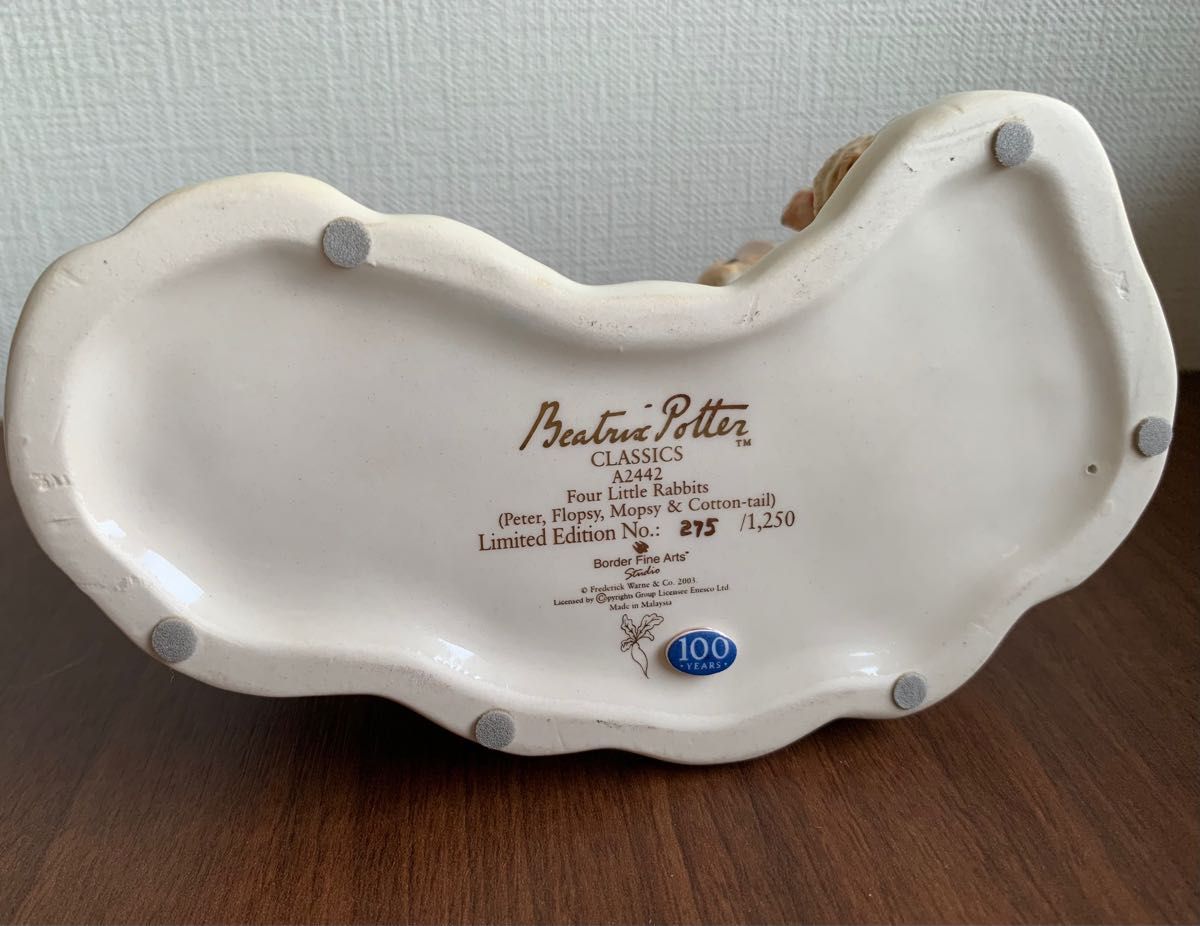 ピーターラビット 100周年限定 フィギュリン ボーダーファインアーツ 陶器製 置物