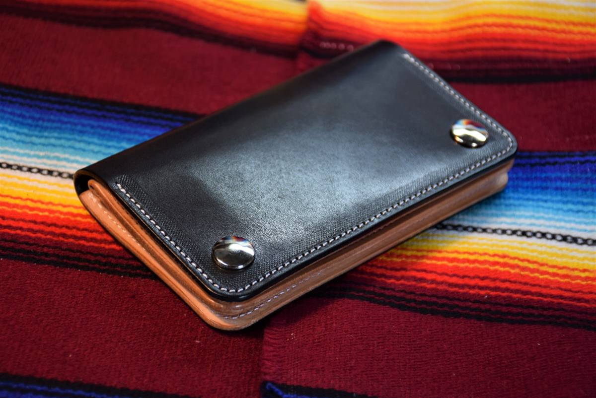 Leather works * wallet Tracker Mini size saddle leather original leather passing of years change *