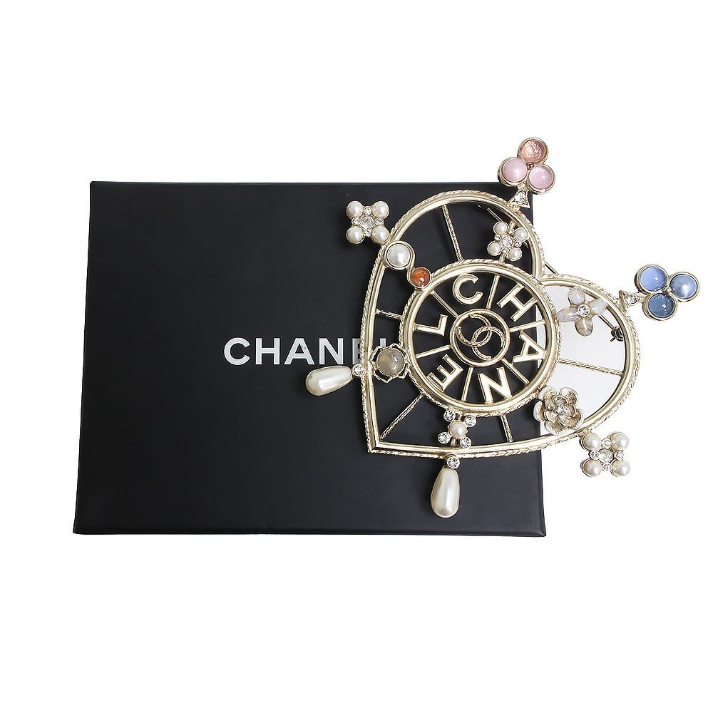 新品・未使用品）シャネル CHANEL ハート ココマーク クローバー ロゴ パール ラインストーン ブローチ ゴールド ピン アクセサリー、時計  ブランドアクセサリー シャネル SPBIKESHOPCOMBR