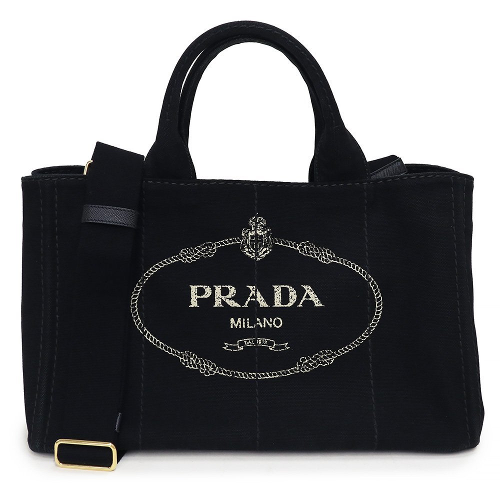 最高の品質の PRADA （中古）プラダ カナパ 1BG642 黒 ブラック ネロ