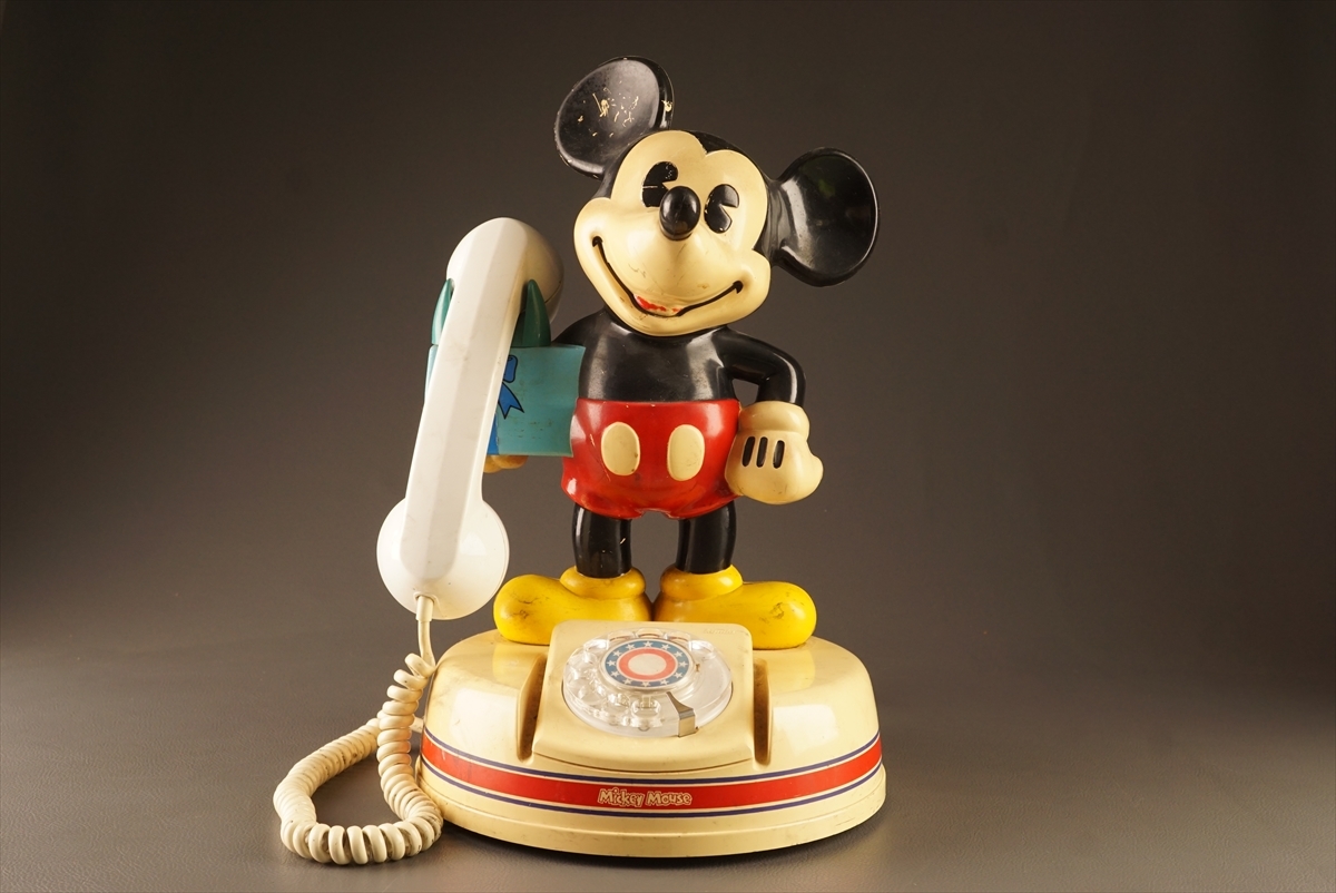 [ thousand .] god rice field communication industry corporation Mickey Mouse dial type telephone machine b76* Zaimei / retro /0000