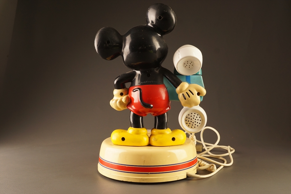 [ thousand .] god rice field communication industry corporation Mickey Mouse dial type telephone machine b76* Zaimei / retro /0000