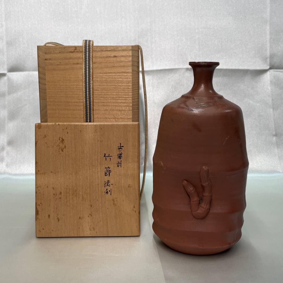 古備前江戸中期竹節徳利桂又三郎極識箱備前焼酒器窯印有- JChere雅虎