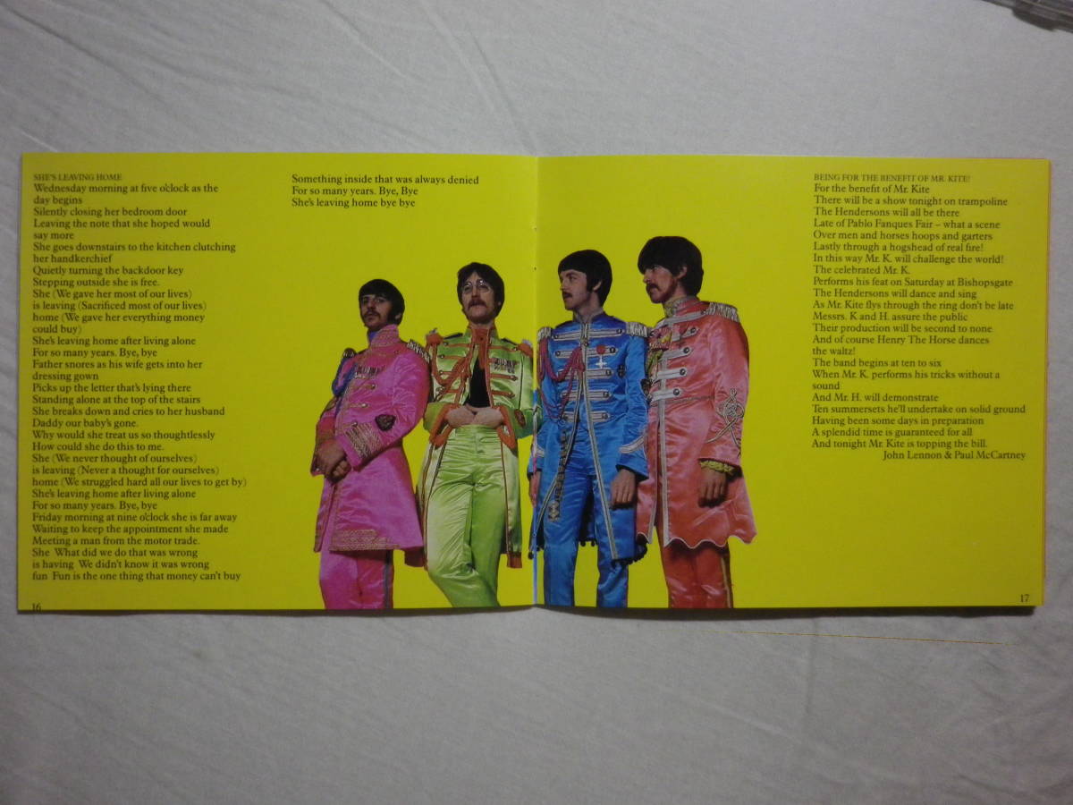『The Beatles/Sgt. Peppers Lonely Hearts Club Band(1967)』(1987年発売,TOCP-5328,廃盤,国内盤,歌詞対訳付,ブックレット付)_画像5