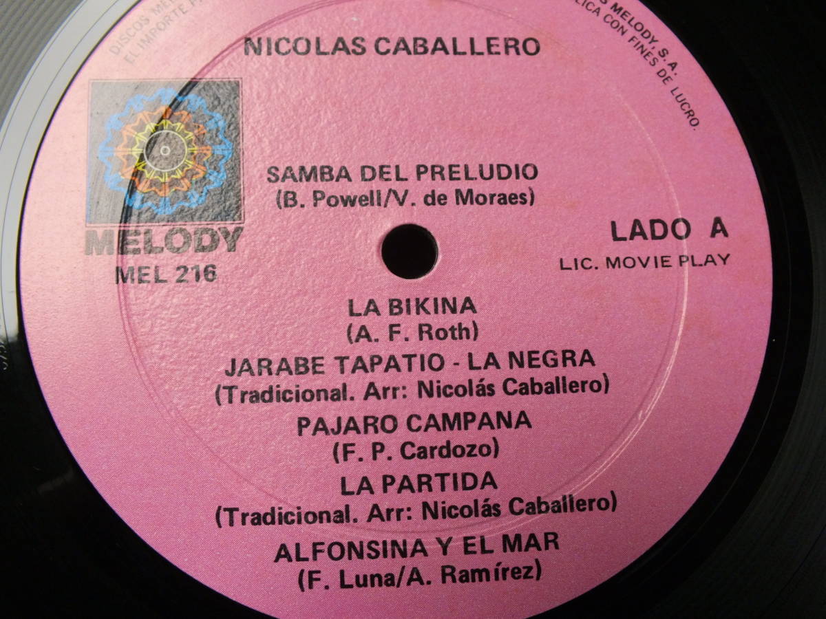 LP MEL 216 NICOLAS CABALLERO SAMBA DEL PRELUDIO 【8商品以上同梱で送料無料】_画像4