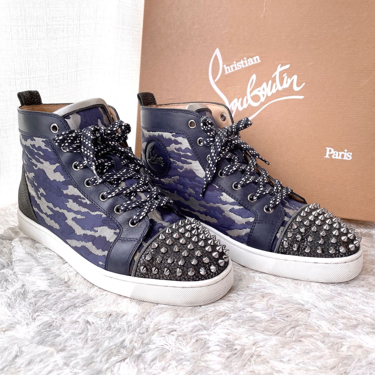 美品 Christian Louboutin ルブタン スタッズスニーカー 41 - スニーカー