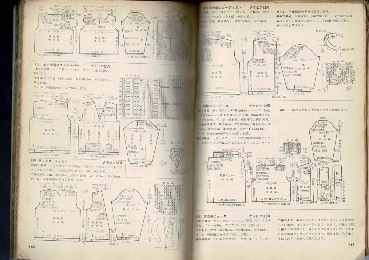 RX01L523MI18「手あみ模様1000集　鈎針編・棒針編・アフガン編」昭和41年 日本ヴォーグ社 B5 176p_画像5