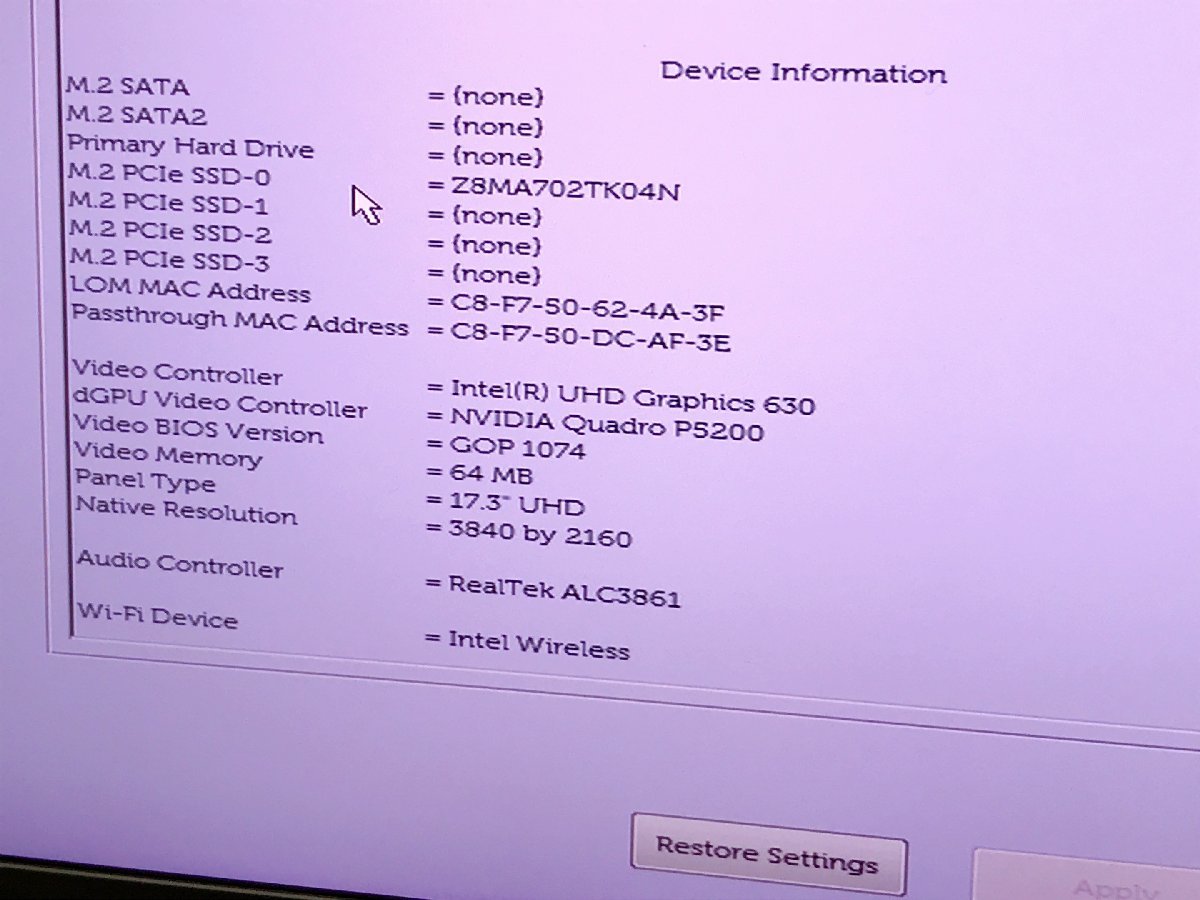 DELL Precision 7730 Core i9 8950HK 2.9GHz 32GB SSD512GB 17.3