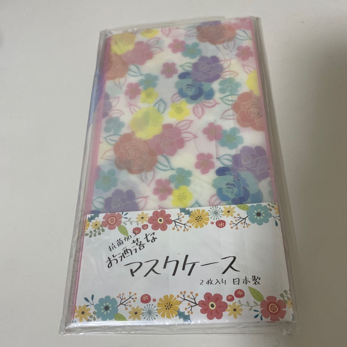 X22 エヒメ紙工 お洒落な抗菌マスクケース 薔薇 2枚入 2個パック