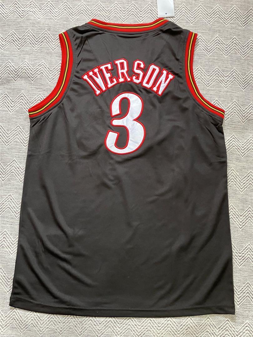 【上下セット】NBA SIXERS　IVERSON #3 アレン・アイバーソン76ers シクサーズ　ユニフォーム バスパン　ジャージ　刺繍　ショーツ　 L