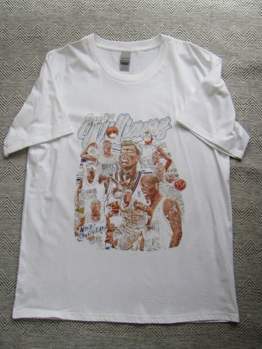 【未使用品】 NBA WILLIAMS ＃55 ジェイソン・ウィリアムス KINGS サクラメント・キングス コントラスト Tシャツ ユニフォーム　L　白