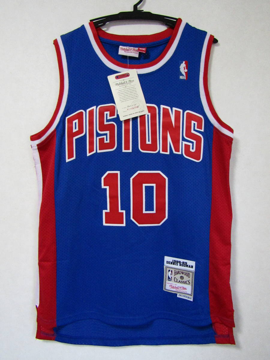 未使用品 NBA RODMAN #10 デニス・ロッドマン PISTONS デトロイト・ピストンズ ユニフォーム バッドボーイズ ゲームシャツ 刺繍 ジャージの画像1