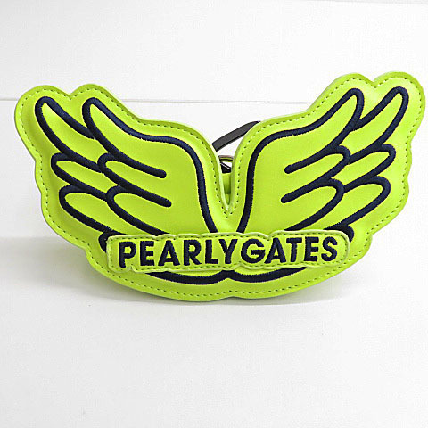 【即決】PEARLY GATES パーリーゲイツ ボールポーチ ペガサス羽モチーフ イエロー系 カラビナ [C1276]_画像1