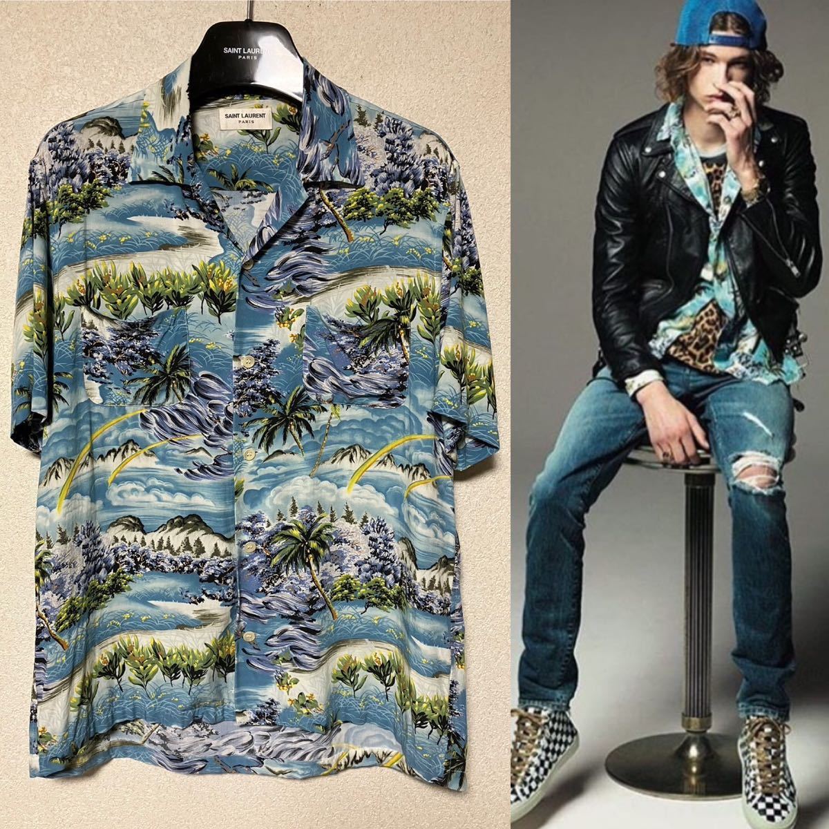 SAINT LAURENT PARIS 2016SS aloha shirt sun rolan 