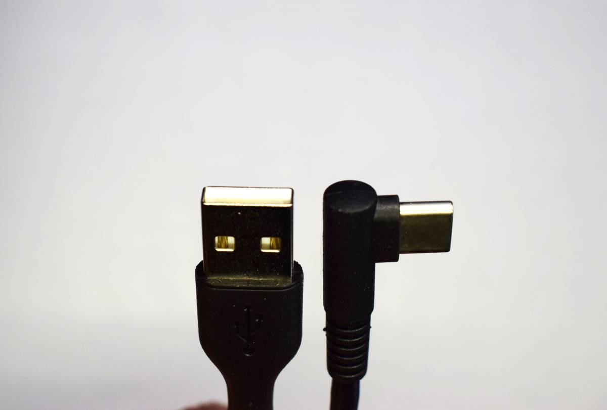 USBケーブル黒1.5m L型Type-C スマホの写真、音楽の転送、充電に使用（ USB Aオス－USB L型Type-Cオス）_画像3