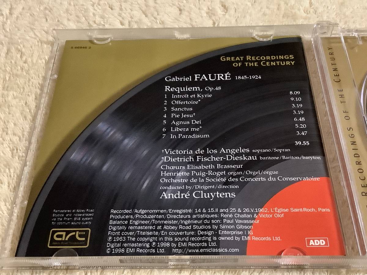 a フォーレ:レクイエム - アンドレ・クリュイタンス Faure:Requiem (1962) / Andre Cluytens EMI Classics 7243 5 66946 2 0_画像3