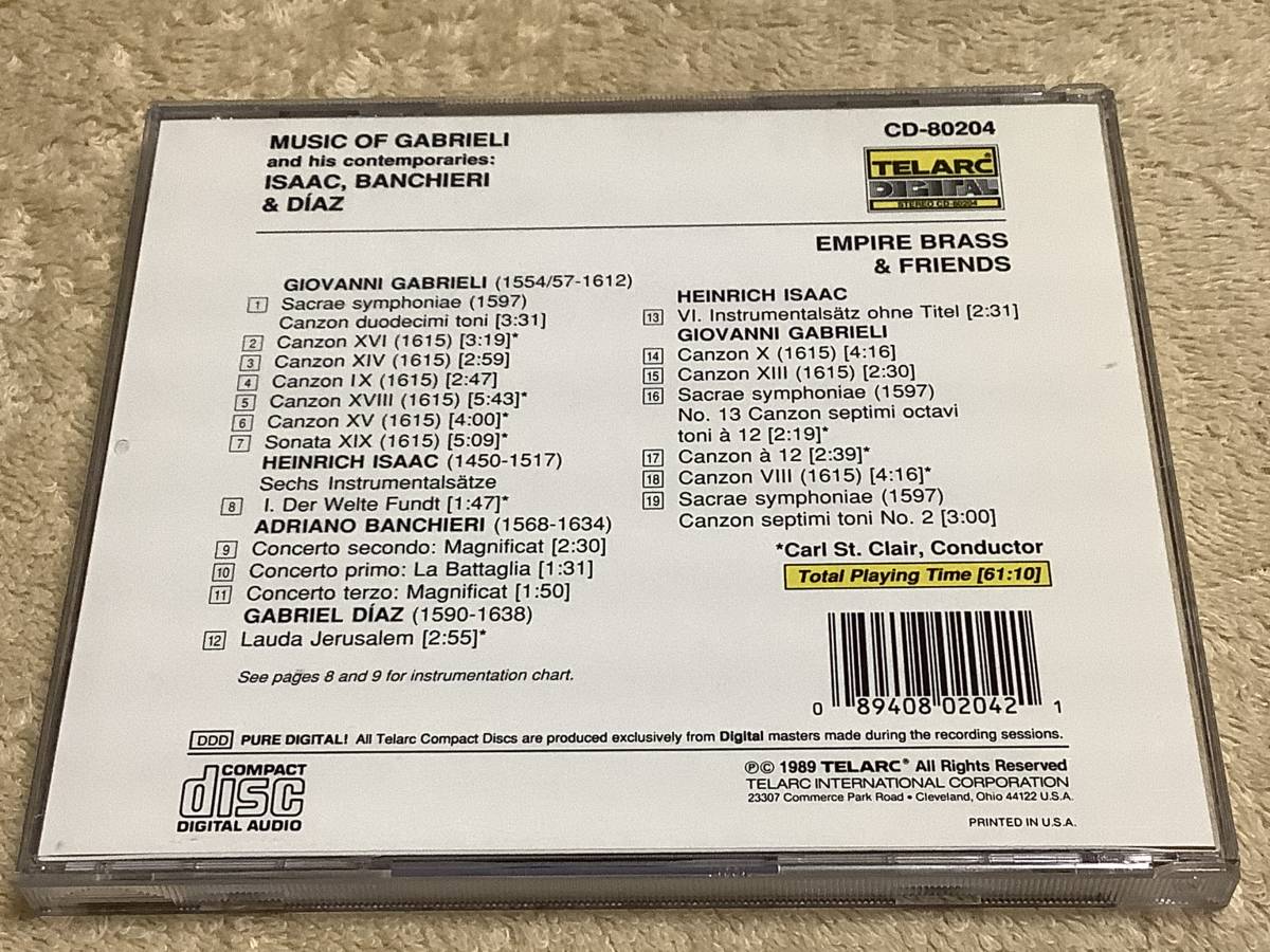 a 輸入盤 Music of Gabrieli / エンパイア・ブラス Empire Brass & Friends CD-80204_画像2
