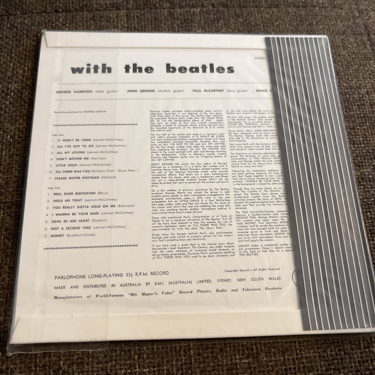 【1円売り切り】Dr.Ebbetts 新品未開封！WITH THE BEATLES 紙ジャケ オーストラリア盤 パーロフォン PCSO3045 ビートルズ _画像2