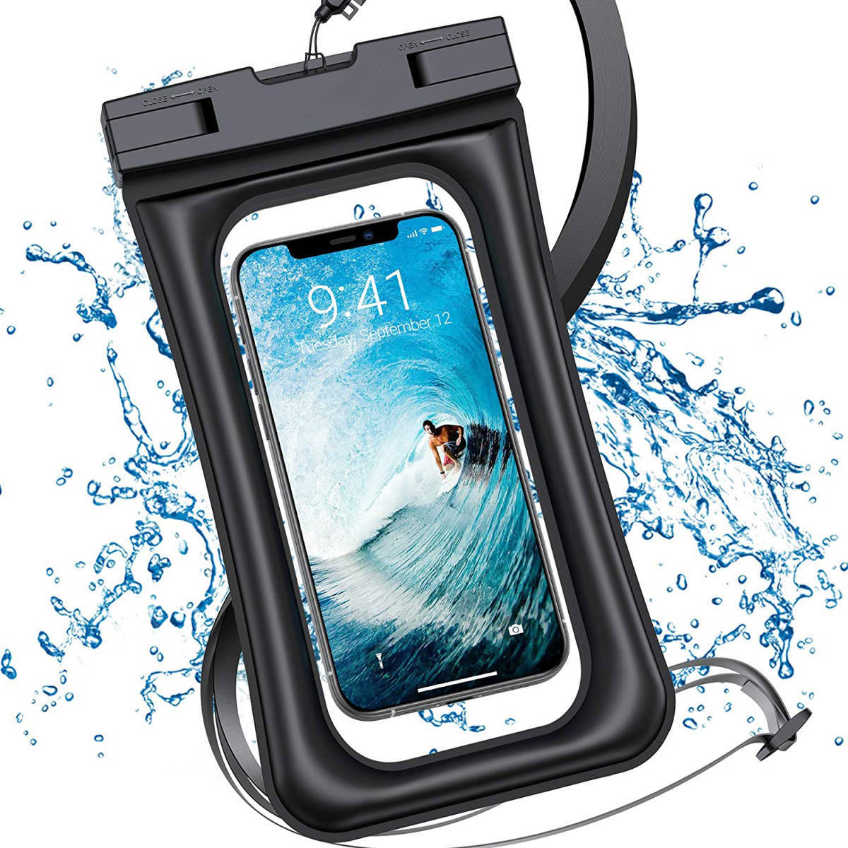 防水ケース スマホ タッチ可能 浮く 防水携帯ケース 完全防水 防水ポーチ スマートホン スマホ本体 カメラ iPhone 防水バッグ 釣りの画像1