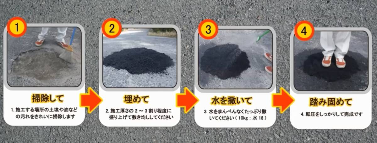 ミラクルパッチ 20kg×10袋=200㎏】常温アスファルト補修材 ミラクルパッチ 20kg×10袋=200㎏】常温アスファルト補修材