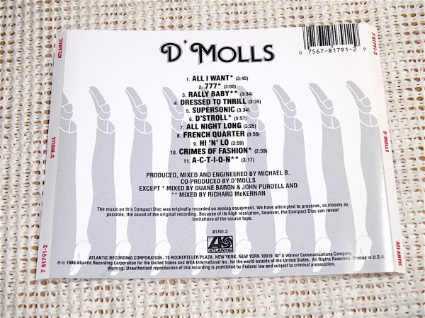 廃盤 US 初出盤 D' Molls ドゥ モールズ /US 80s グラム メタル 〜 ハードロック 隠れた良バンド S.S. Priest ( Diamond Rexx )在籍 dmolls_画像3