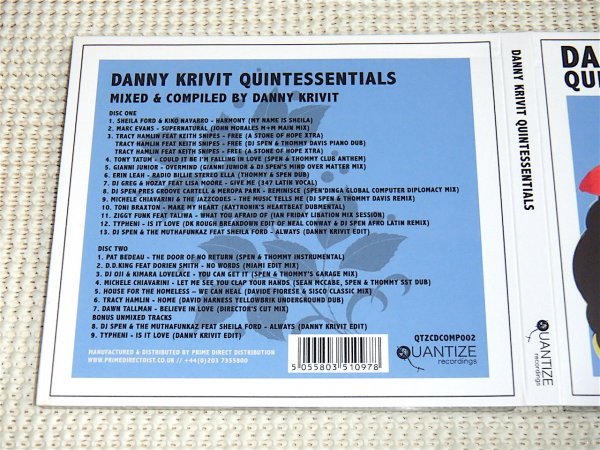 2CD Danny Krivit ダニー クリヴィット Quintessentials / Quantize Recordings / NY 伝説的 DJ 強烈 house 〜 disco mix cd + コンピ