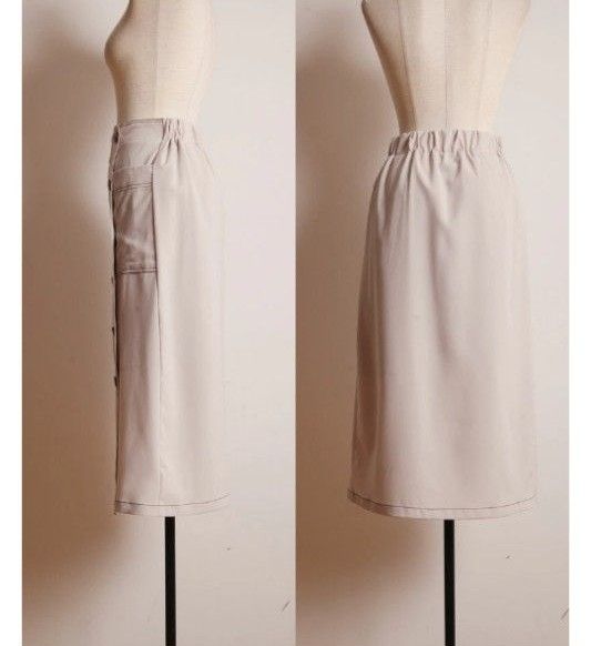 【新品未使用】ステッチデザインが印象的なフロントボタンラップタイトスカート