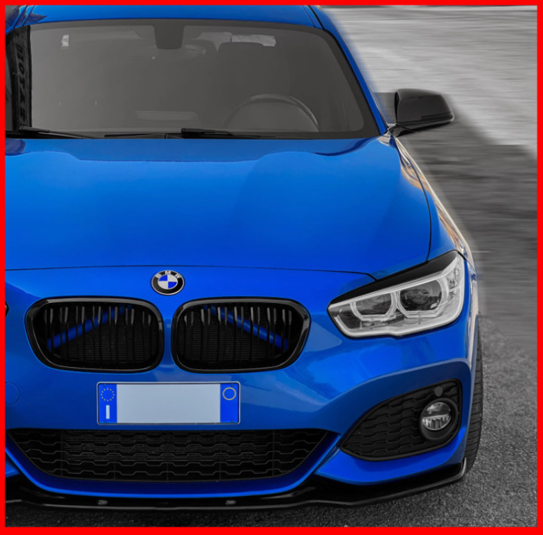 Bmw 1er f20 f21 フェイスリフト 116i 118i 120i 125i m135i m140i 2015-2019 フロントヘッドライト ステッカー まぶた 2個セット_画像5