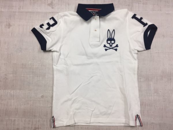 【送料無料】 サイコバニー Psycho Bunny フェアファクス製 FAIRFAX ゴルフ 刺繍 半袖ポロシャツ レディース 日本製 0 白_画像1