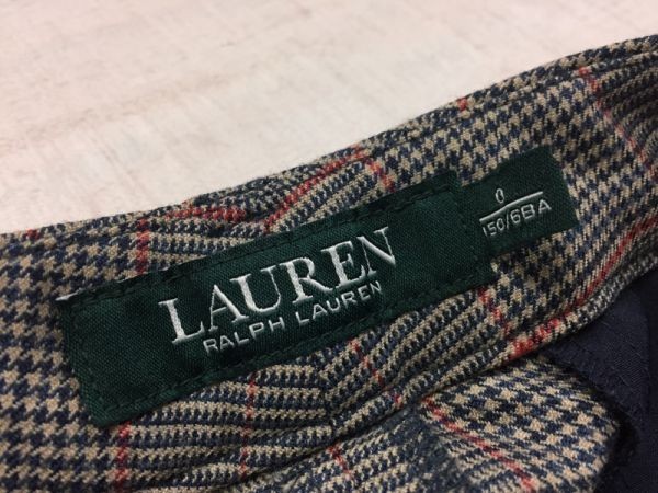 ラルフローレン Ralph Lauren グレンチェック 裾ダブル ツイード