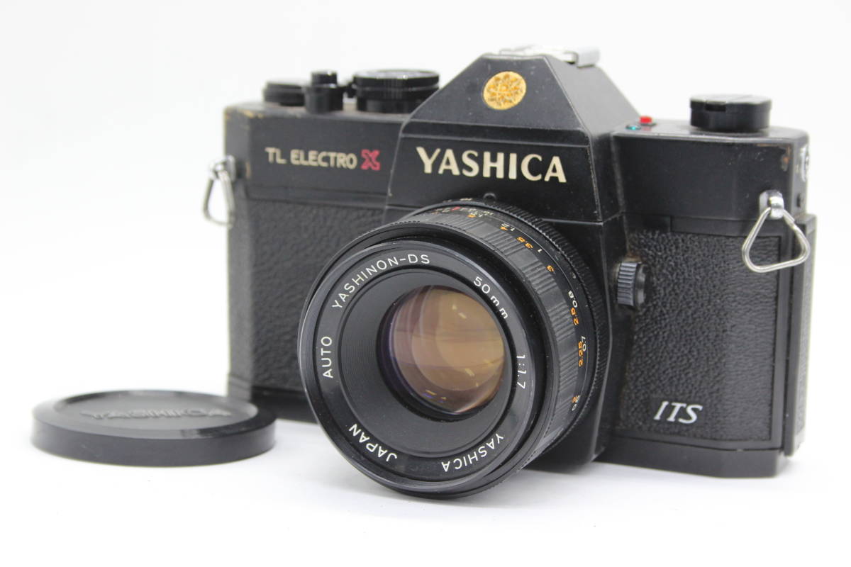 【返品保証】 ヤシカ Yashica TL Electro X ブラックボディ Yashinon-DS 50mm F1.7 M42マウント ボディレンズセット C7290_画像1