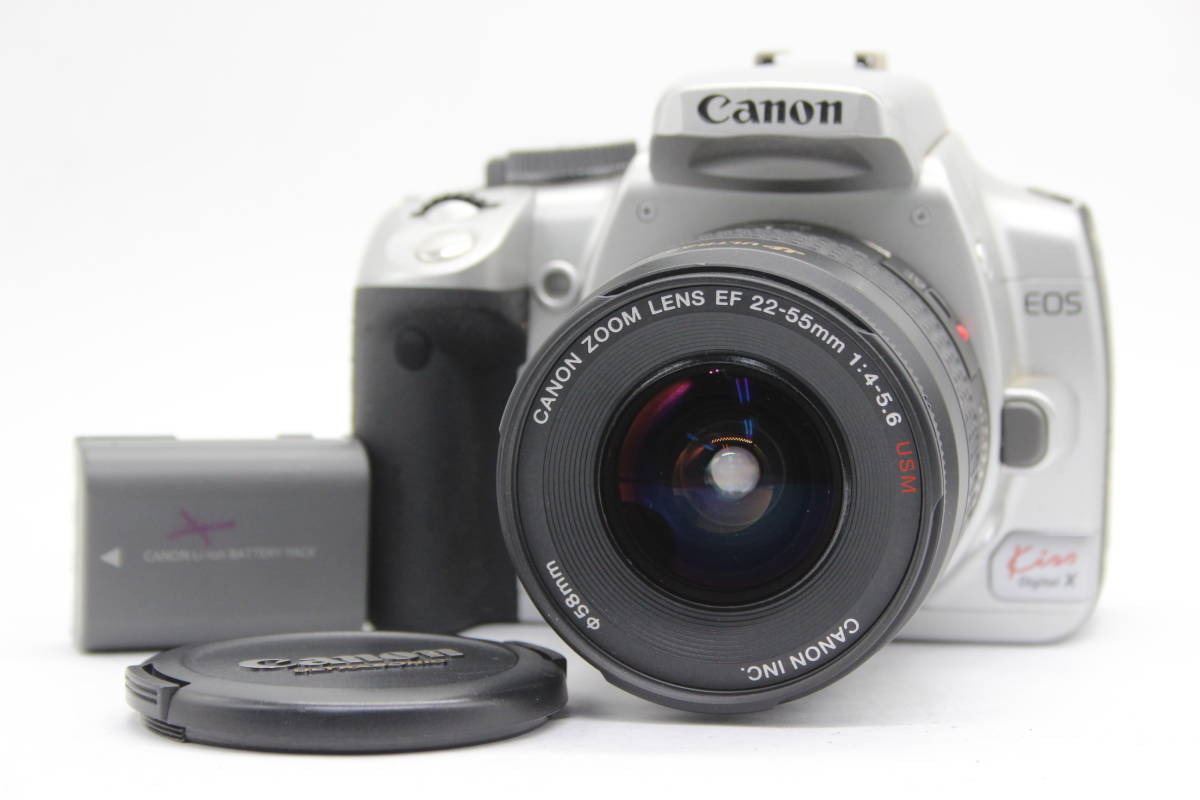 【初売り】 【返品保証】 キャノン Canon EOS Kiss Digital X EF 22-55mm F4-5.6 USM バッテリー付き デジタル一眼 ボディレンズセット C7465 キヤノン