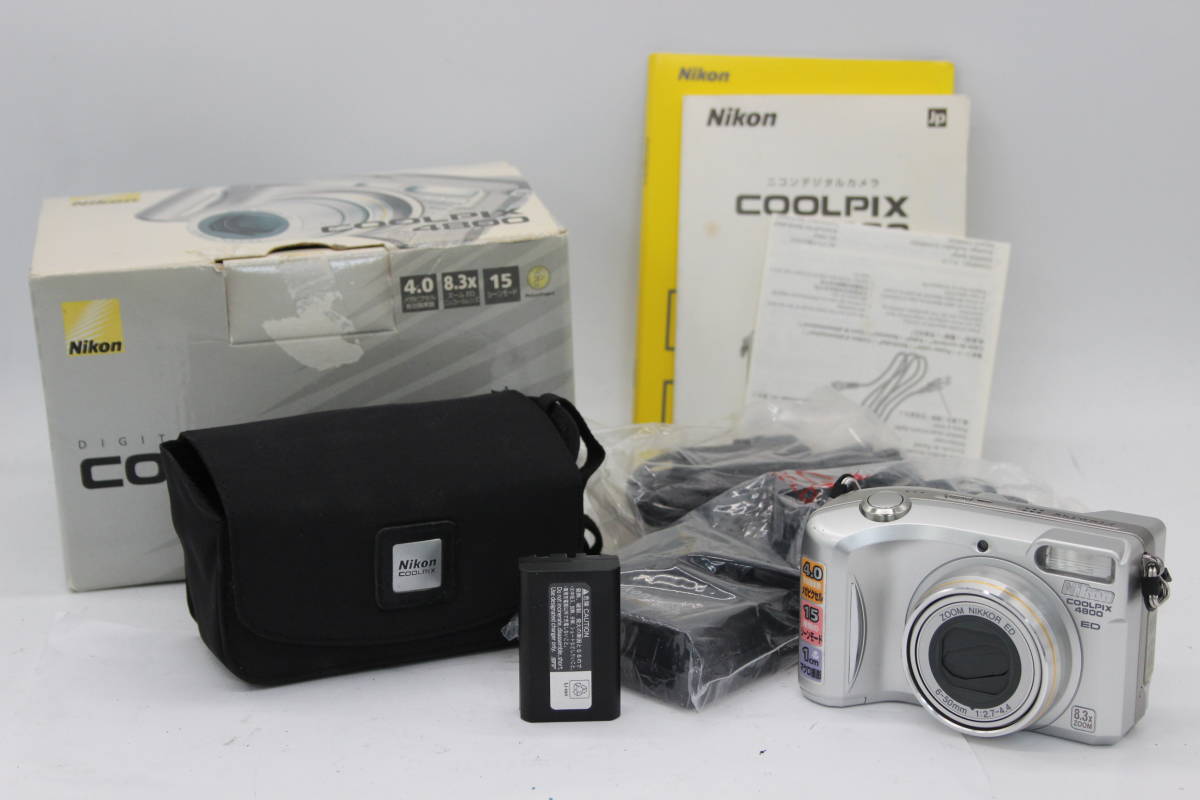 【返品保証】 【元箱付き】ニコン Nikon Coolpix E4800 ED 8.3x Zoom バッテリー チャージャー付き コンパクトデジタルカメラ C7596