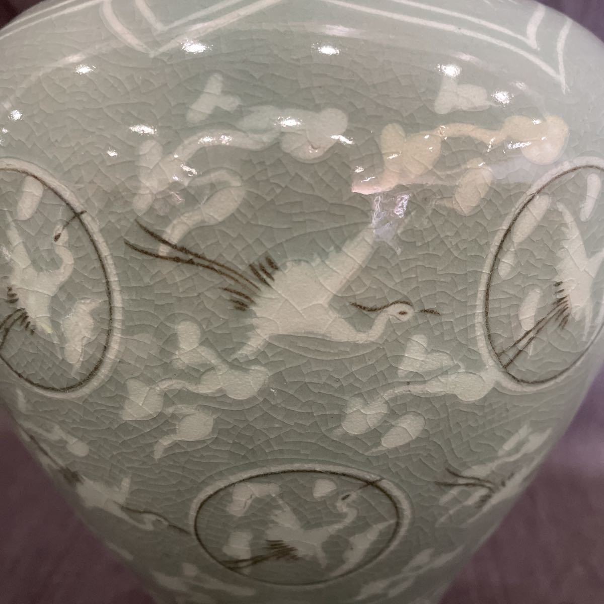 高麗磁器 花瓶 韓国製 花器 韓国文化財 ゆ