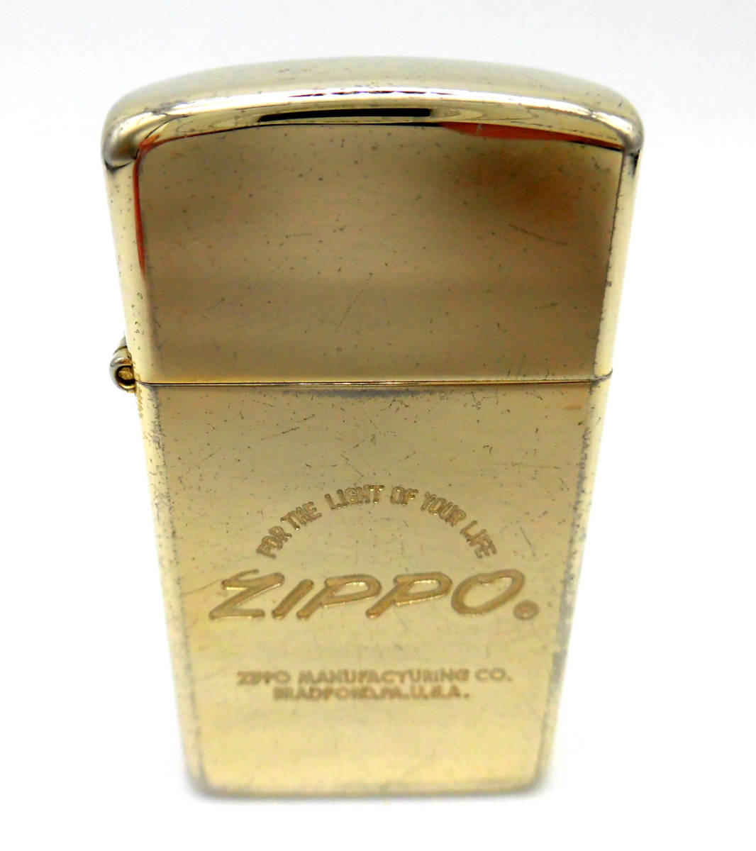 ZIPPO ジッポ 1989年製 80’s スリム オイルライター 本体 ゴールドの画像1