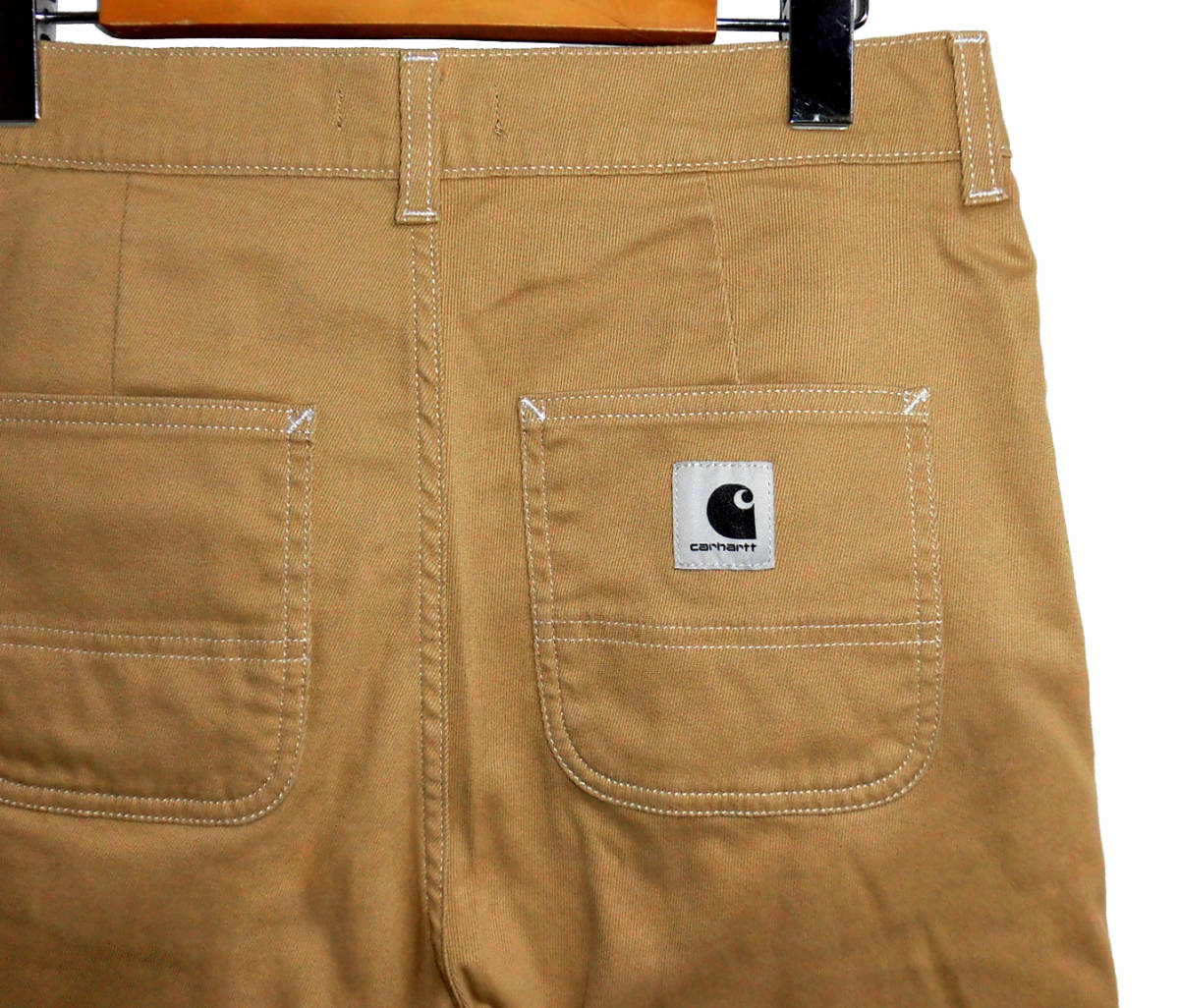 ◆美品 Carhartt WIP カーハート W ARMANDA PANT T/C リラックスストレート ストレッチ ワークパンツ W25 カーキベージュ_画像4