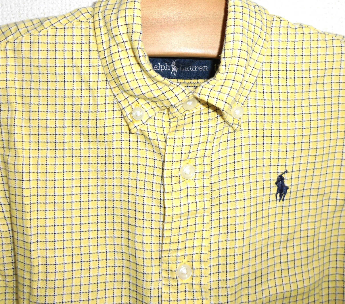  beautiful goods RALPH LAUREN/ Ralph Lauren KIDS child clothes check pattern long sleeve shirt 110 yellow 