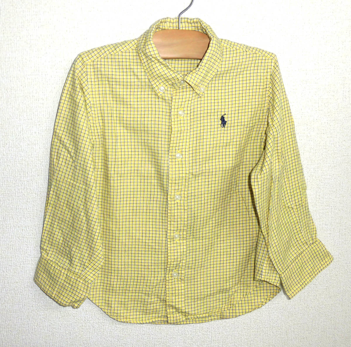  beautiful goods RALPH LAUREN/ Ralph Lauren KIDS child clothes check pattern long sleeve shirt 110 yellow 
